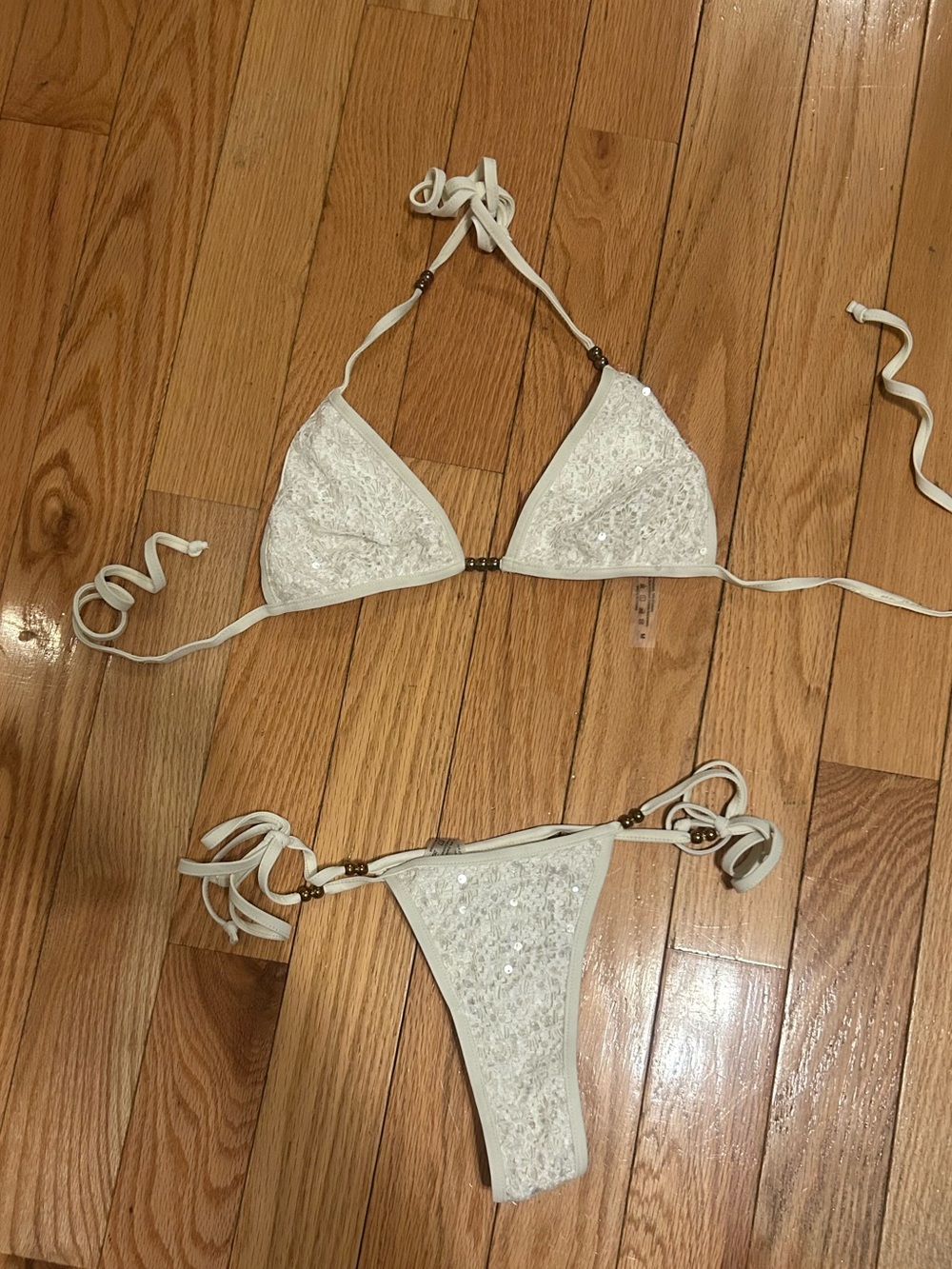 Sparkly white bikini